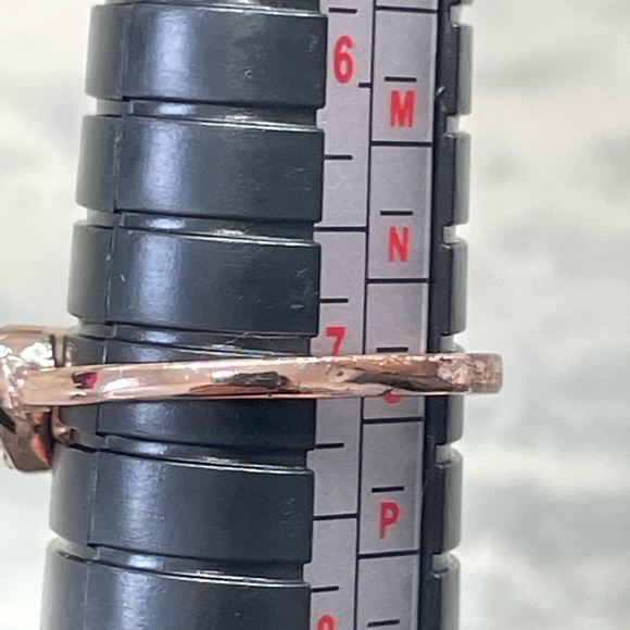 Rose Gold Heart Ring Sparkling Stones Heart CZ Band Dainty Romantic Jewelry 7.5 - Picture 6 of 9